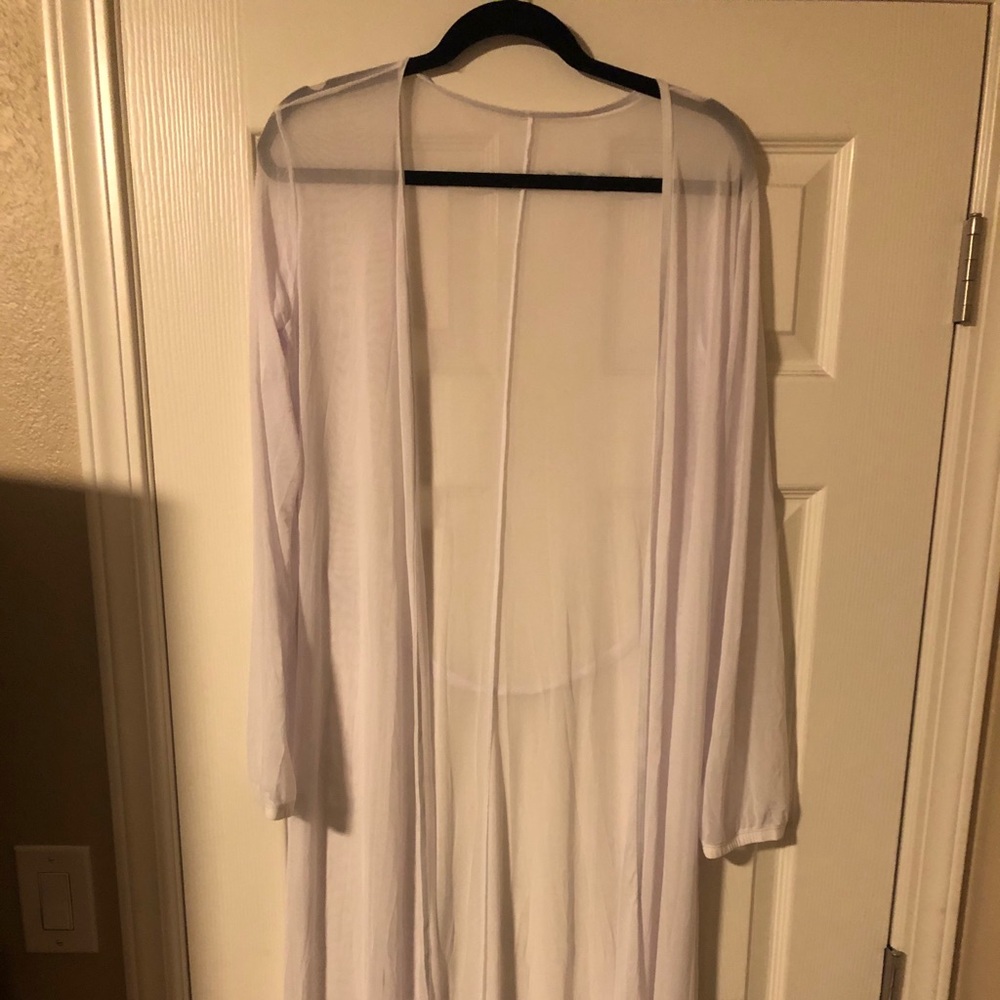 White Chiffon Swim Coverup
